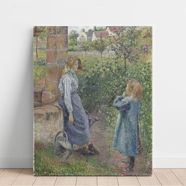 Riproduzione del dipinto Donna e bambino al pozzo - Camille Pissarro