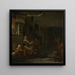 Donna contadina che filava - Thomas Wijck — quadro incorniciato alla parete
