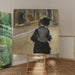 Riproduzione del dipinto Donna vista di schiena (Visita a un museo) - Edgar Degas