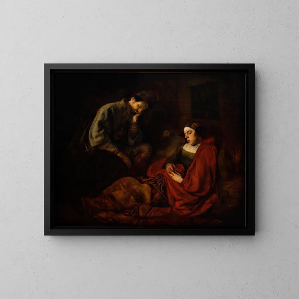 La Santa Famiglia - Ferdinand Bol — quadro incorniciato alla parete