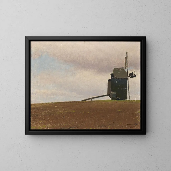 Vecchio mulino a vento - Ferdinand Brunner — quadro incorniciato alla parete