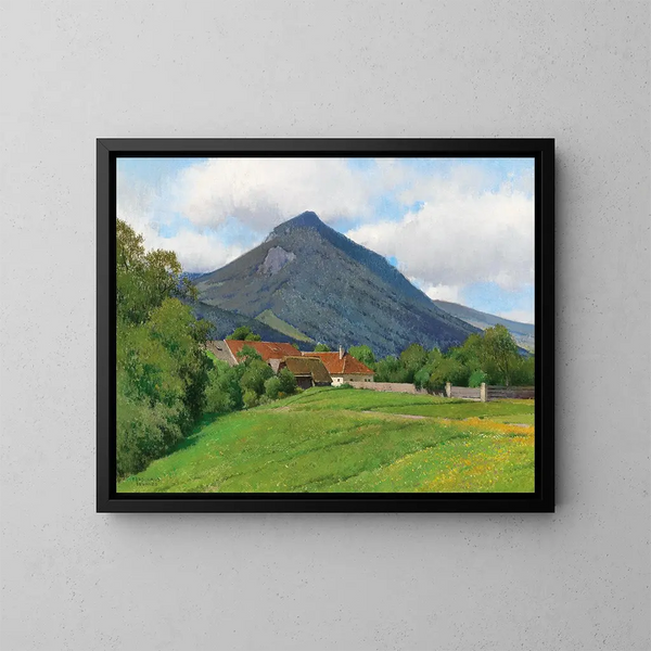 Paesaggio della valle dell'Alm - Ferdinand Brunner — quadro incorniciato alla parete