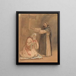 Ferdinand Ernst Lintz - De zegening van een koning door een monnik.webp