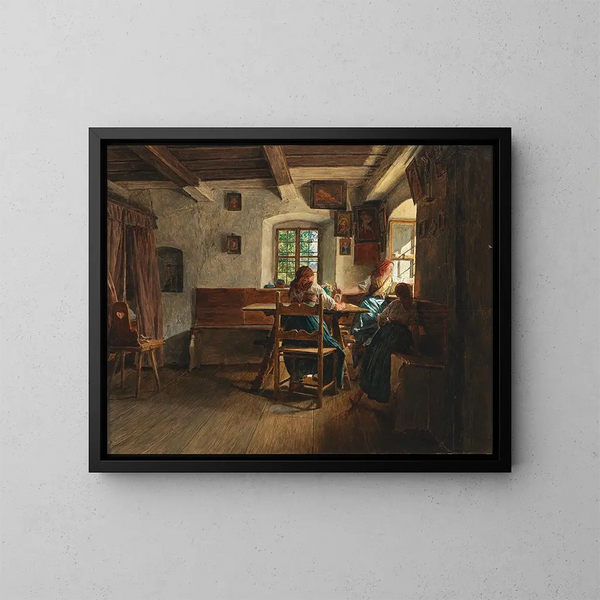 La partenza - Ferdinand Georg Waldmüller — quadro incorniciato alla parete