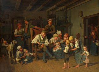 Ferdinand Georg Waldmller - Die Gratulation zu Grovaters Geburtstag.webp