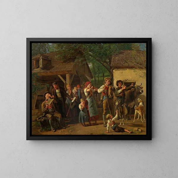 La saisie - Ferdinand Georg Waldmüller — quadro incorniciato alla parete