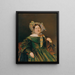 Donna in abito verde salmone-rosso iridescente - Ferdinand Georg Waldmüller — quadro incorniciato alla parete
