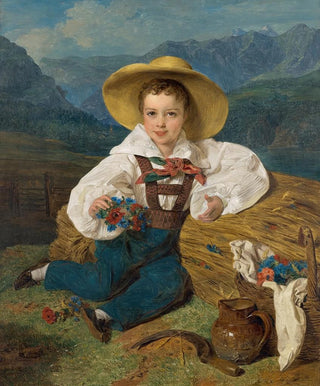 Ferdinand Georg Waldmller - Graf Demetrius Apraxin als Kind vor einer Berglandschaft.webp