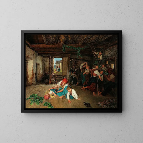 Preparazione della festa della vendemmia - Ferdinand Georg Waldmüller — quadro incorniciato alla parete
