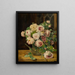 Bouquet de roses à la fenêtre - Ferdinand Georg Waldmüller — quadro incorniciato alla parete