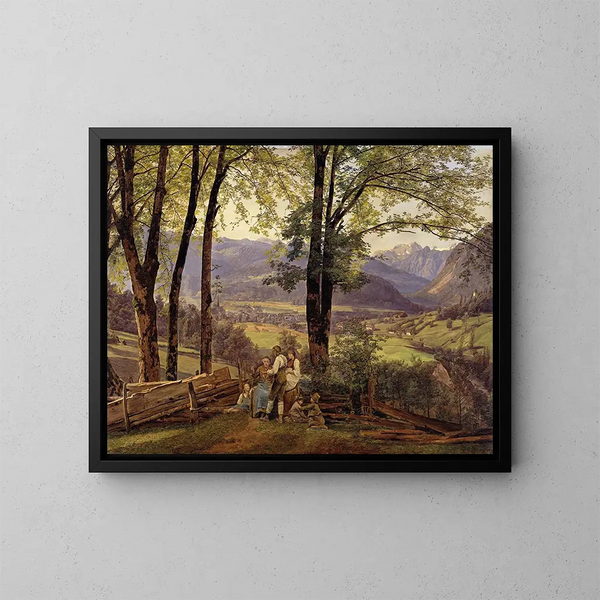 Vista di Ischl - Ferdinand Georg Waldmüller — quadro incorniciato alla parete