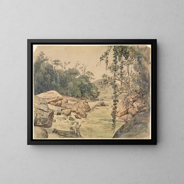 Due pescatori al Parahybafluss - Ferdinand Keller — quadro incorniciato alla parete