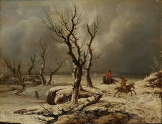 Ferdinand Kobell - Winterlandschaft mit zwei Reitern.webp
