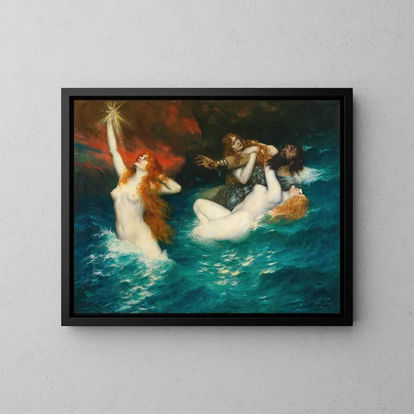 Les Rhinemaiden - Ferdinand Leeke — quadro incorniciato alla parete