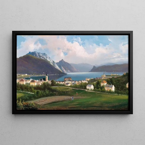 Ferdinand Lepie - A View of Gmunden on Lake Traunsee.webp