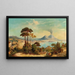 Vista di Napoli con il Vesuvio sullo sfondo - Ferdinand Lepié — quadro incorniciato alla parete
