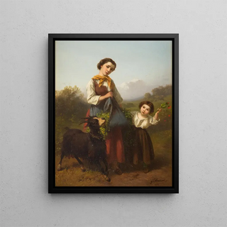Ferdinand Marhn - Young female shepherd with child.webp