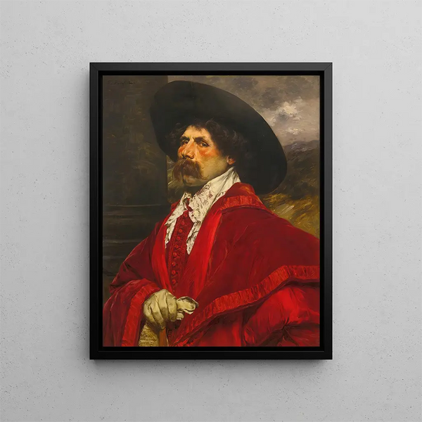 Un cavaliere seduto - Ferdinand Roybet — quadro incorniciato alla parete