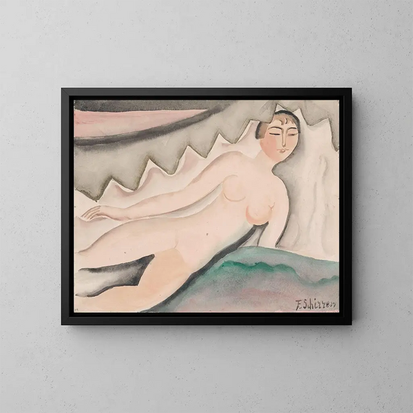 Nu allungé - Ferdinand Schirren — quadro incorniciato alla parete