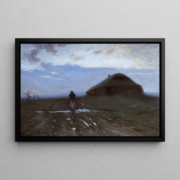 Rifugio sulla strada - Ferdynand Ruszczyc — quadro incorniciato alla parete