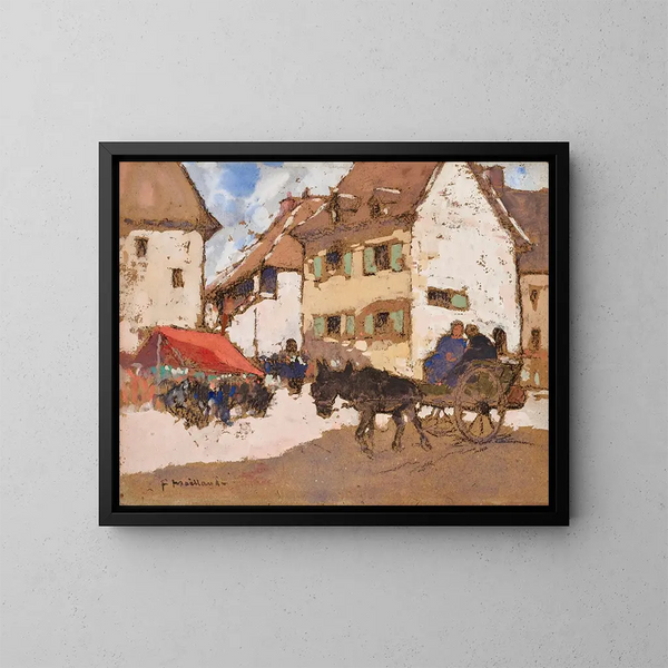 Angolo di mercato in Berry - Fernand Maillaud — quadro incorniciato alla parete