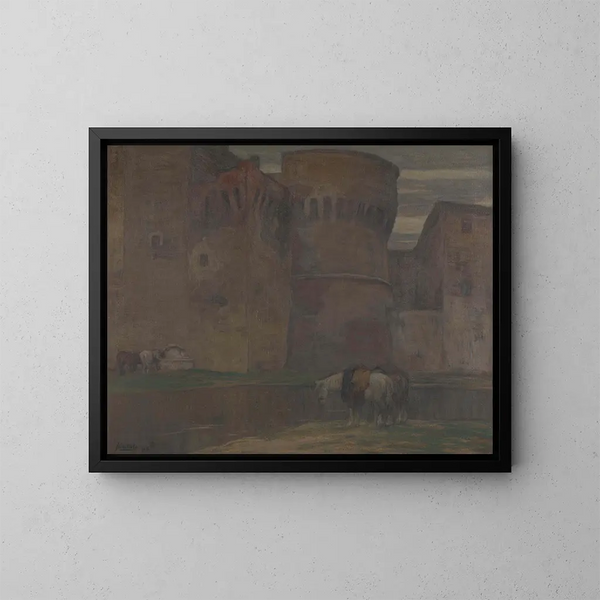 Un castello in Umbria - Ferruccio Scattola — quadro incorniciato alla parete