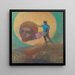 Figura con una testa alata: La caduta delicata - Odilon Redon — quadro incorniciato alla parete