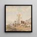 Figures con bestiame ai margini del fiume con un bacco - Julius Jacobus van de Sande Bakhuyzen — quadro incorniciato alla parete