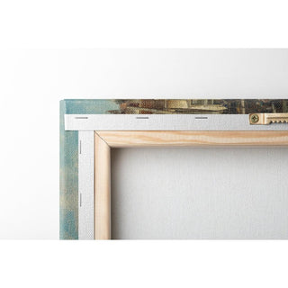 Figures et bateaux sur un canal d'Amsterdam avec la Zuiderkerk en arrière-plan - Cornelis Christiaan Dommelshuizen | Reproduction Tableau Décoration murale affiche copie