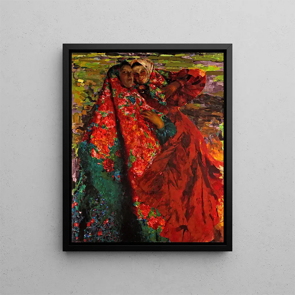 Donne contadine - Filipp Malyavin — quadro incorniciato alla parete