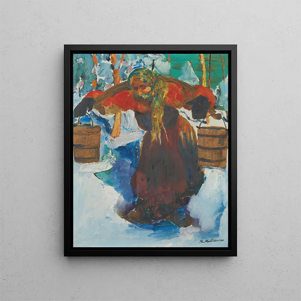 Baba russo che porta acqua - Filipp Malyavin — quadro incorniciato alla parete