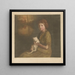 Ragazza con un gatto sulle ginocchia - Heinrich M Krabb — quadro incorniciato alla parete
