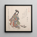 Fille et un Hagoita, battledore et volant japonais - Kubo Shunman — quadro incorniciato alla parete