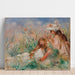Riproduzione del dipinto Bambina sdraiata sull'erba e giovane ragazza che sistema un mazzo di fiori - Pierre-Auguste Renoir