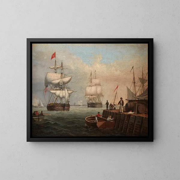 Porto di Boston - Fitz Henry Lane — quadro incorniciato alla parete