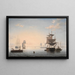 Porto di Boston con la città in lontananza - Fitz Henry Lane — quadro incorniciato alla parete