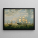 L'État doré che entra nel porto di New York - Fitz Henry Lane — quadro incorniciato alla parete