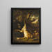 Gioco con una lepre e degli uccelli, un paesaggio di parco oltre - Scuola fiamminga — quadro incorniciato alla parete