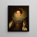 Ritratto di una donna nobile - Scuola fiamminga — quadro incorniciato alla parete