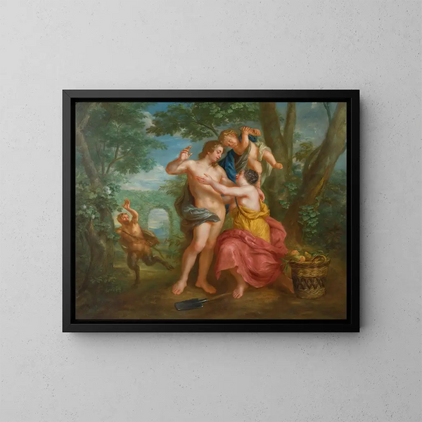 Vertumne e Pomone - Scuola fiamminga — quadro incorniciato alla parete