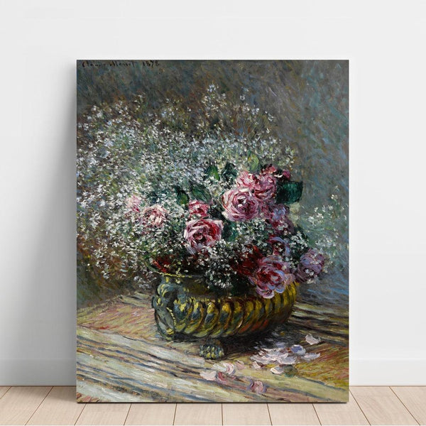 Riproduzione del dipinto Fiori in un Vaso (Rose e Nebbia) - Claude Monet