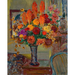 Fleurs dans un intérieur - Jacques-Émile Blanche | Reproduction Tableau Décoration murale affiche copie