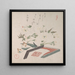 Fiori di ciliegio e scatola con sigillo con inchiostro e righello - Kubo Shunman — quadro incorniciato alla parete