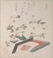 Fiori di ciliegio e scatola con sigillo con inchiostro e righello - Kubo Shunman — vista dell’opera