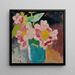Fiori rosa con cuori gialli vaso blu - Louis Valtat — quadro incorniciato alla parete