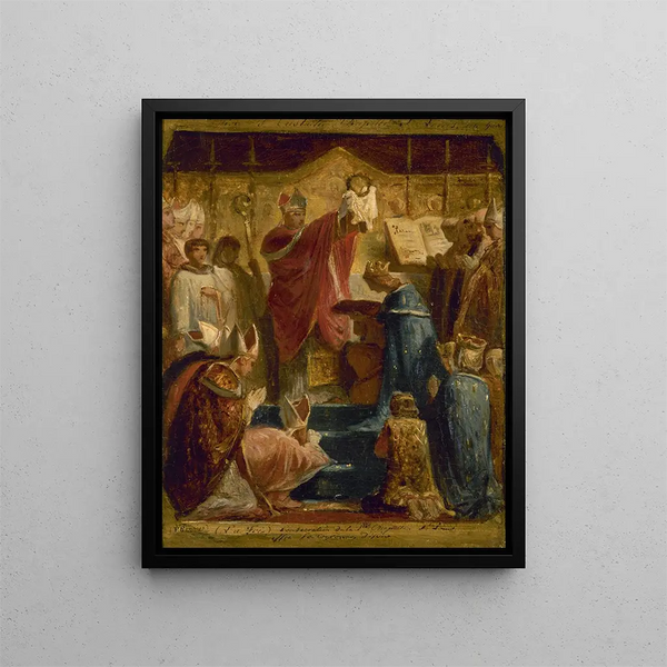 consacrazione della Sainte Chapelle St Louis offre la corona di spine - Félix-Joseph Barrias — quadro incorniciato alla parete