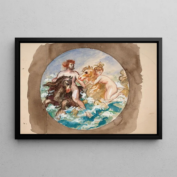 Flix Bracquemond - Couple on sea horses.webp