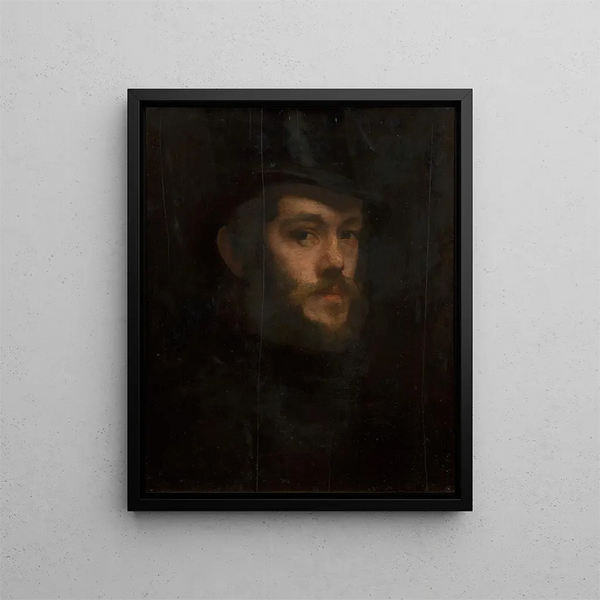 Autoritratto con cilindro - Félix Bracquemond — quadro incorniciato alla parete