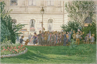 Flix Brard - Square de la mairie du 14me arrondissement petit dfil 8 septembre 1918.webp