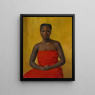 Flix Vallotton - Portrait de femme drape de rouge.webp
